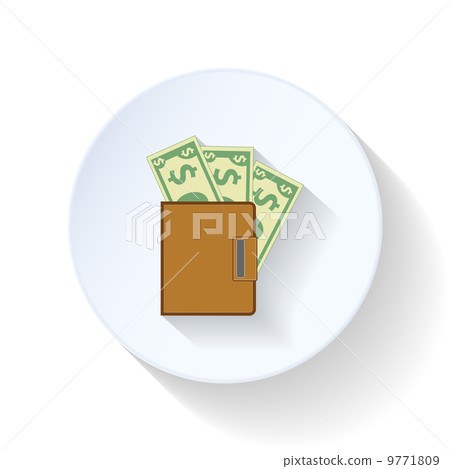 Purse with dollars flat icons Purse with dollars flat icons 9771809