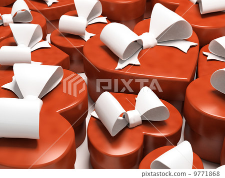 Many gift boxes-sweethearts isolated on white background 9771868