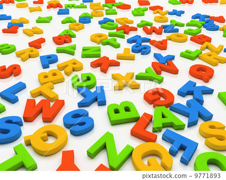 Colourful letters isolated on white background 3D - Stock Illustration ...