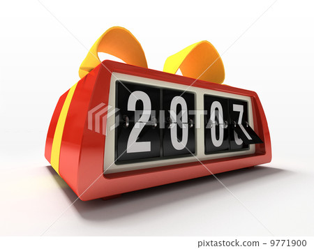 Red watch - counter on white background New year gift 9771900