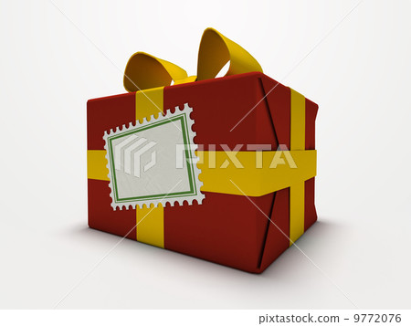Red gift box isolated on white background Red gift box isolated on white background 9772076