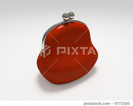 Red purse isolated on white background 9772085