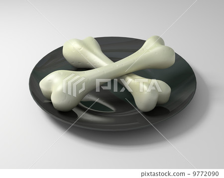 Black plate with bone Black plate with bone 9772090