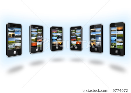 Modern mobile phones with different images Modern mobile phones with different images 9774072