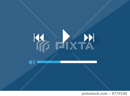 Flat Player Application in Stylish Colors Vector Illustration 9774588