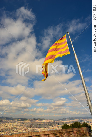 Catalunya (Spain) National flag Flag of Spain Photo material Catalunya (Spain) National flag Flag of Spain Photo material 9774837