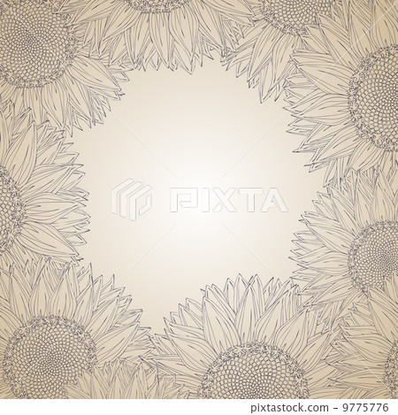 Sunflower frame design 9775776