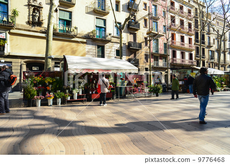 Ramblas street walkway Spain landscape photo material Ramblas street walkway Spain landscape photo material 9776468