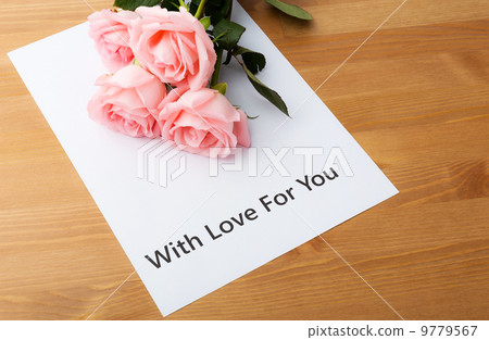 Pink rose and love message 9779567