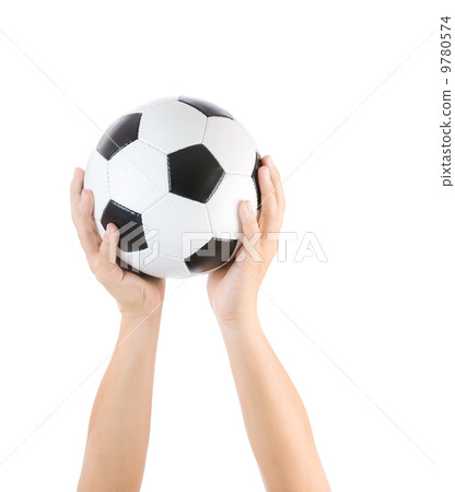 Hands holding soccer ball Hands holding soccer ball 9780574