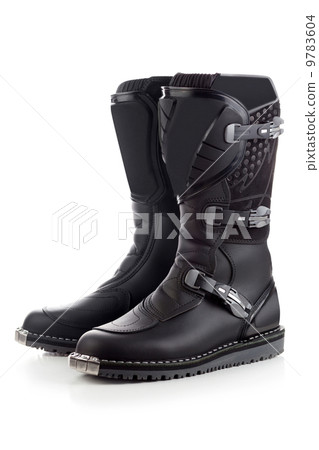 Biker boots for motocross isolated 9783604