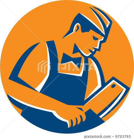 Butcher Cutter Meat Cleaver Knife Retro 9783765