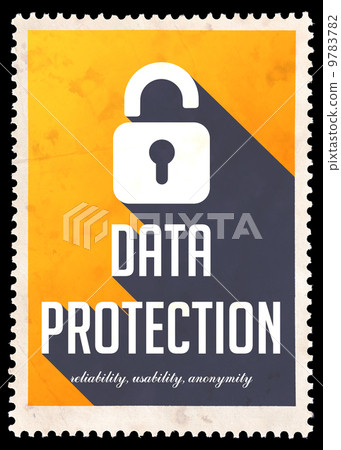 Data Protection on Yellow in Flat Design. 9783782