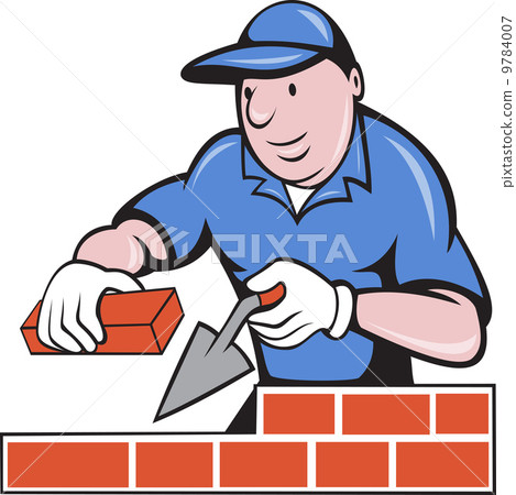 bricklayer mason at work 9784007