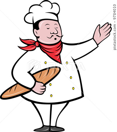baker with bread loaf baker with bread loaf 9784010