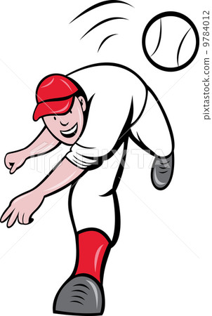 baseball player pitcher throwing ball baseball player pitcher throwing ball 9784012