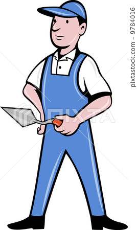 Brick layer mason plasterer worker standing Brick layer mason plasterer worker standing 9784016