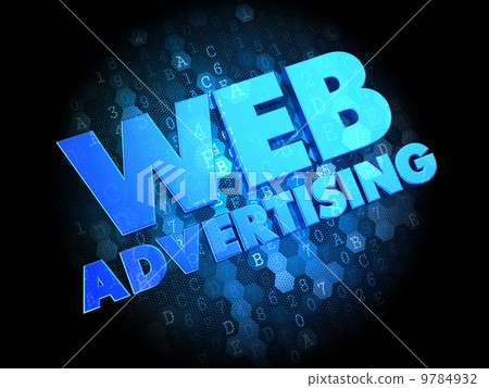 Web Advertising on Dark Digital Background. 9784932