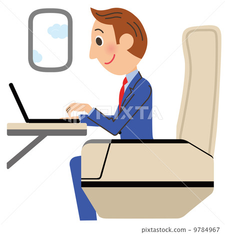 A businessman who works in an airplane A businessman who works in an airplane 9784967