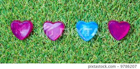 Heart-shaped soap on green grass Heart-shaped soap on green grass 9786207