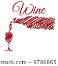 Wine bottle and cup. Illustration 9786865