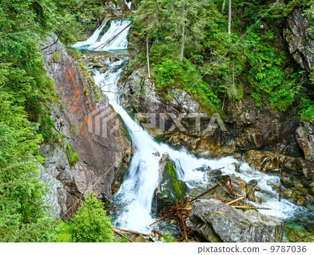 Waterfall summer view. 9787036