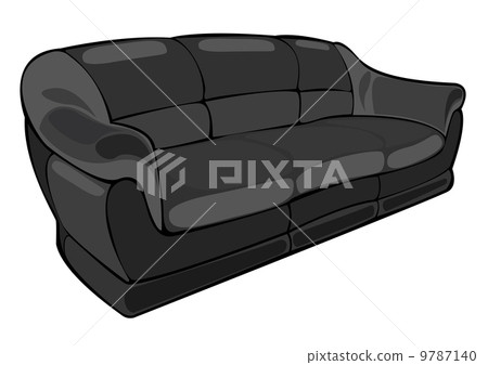 Vector Cartoon Black Couch Isolated On White Stock Illustration 9787140 Pixta