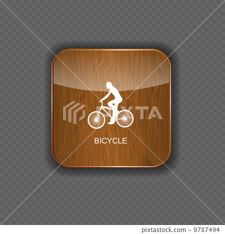 Bicycle wood application icons 9787494