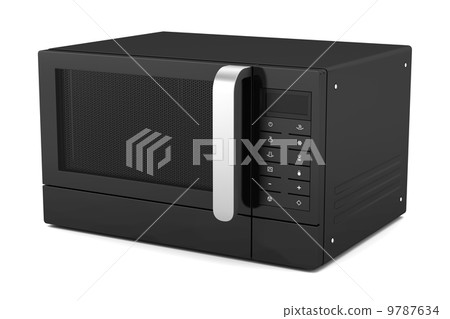 black microwave oven isolated on white background 9787634