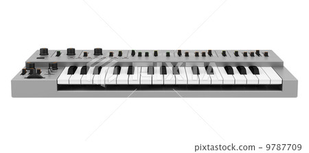 gray synthesizer isolated on white background 9787709