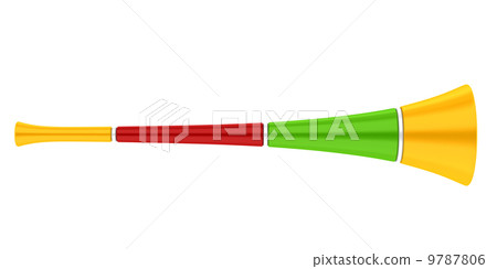 multicolored party horn isolated on white background 9787806