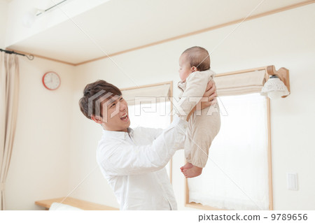 3 months old baby and father 3 months old baby and father 9789656