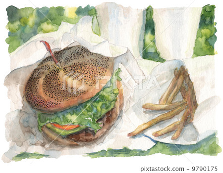 Hamburger _ watercolor Hamburger _ watercolor 9790175