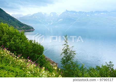 Fjord summer cloudy view (Norway) 9790517