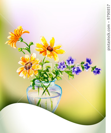 Spring flowers invitation template card. Spring flowers invitation template card. 9790857