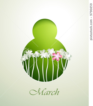 Spring flowers invitation template card. 9790859