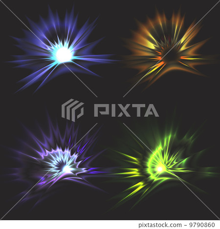 Set of Vector glowing light effect stars 9790860