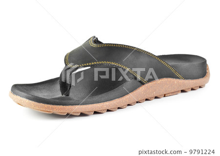 one black flip flops isolated on white background 9791224