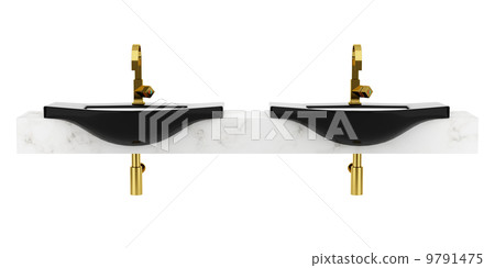 modern double black bathroom sink isolated on white background modern double black bathroom sink isolated on white background 9791475