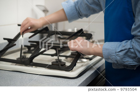 Gas Stove Cleaning Stock Photo 9793504 Pixta