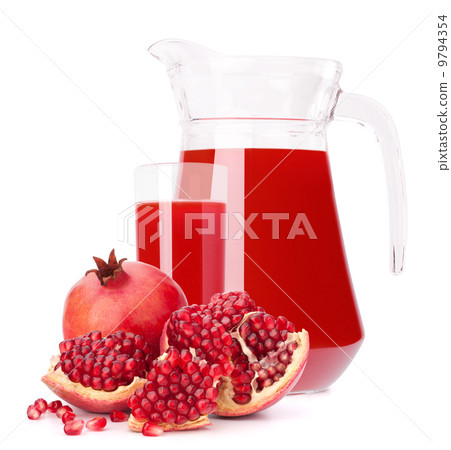 Pomegranate fruit juice in glass pitcher 9794354
