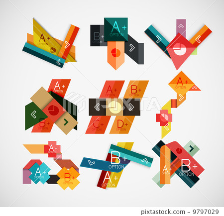 Geometrical shaped infographic concept set Geometrical shaped infographic concept set 9797029