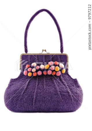 Felt womans bag on white background Felt womans bag on white background 9797212