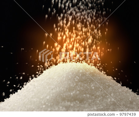 Flow of white sugar Flow of white sugar 9797439