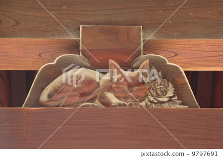 Osaka Shitennoji Taiko的“貓之門”貓雕塑 9797691