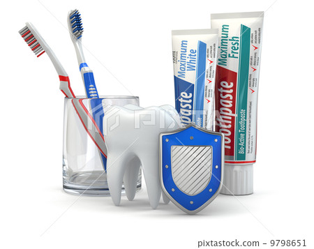 Dental protection, Tooth, shield, toothpaste and toothbrushes. 9798651
