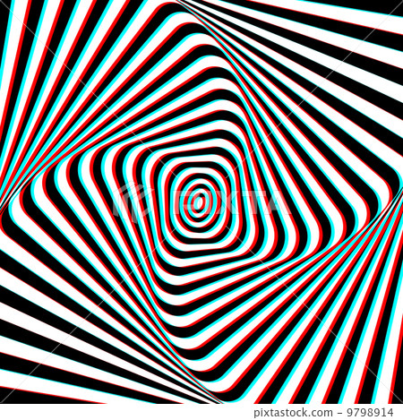 Anaglyph Opt Art Illustration 9798914