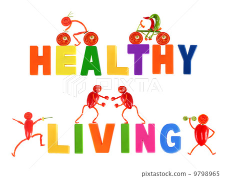 Healthy eating. Little funny people made of vegetables 9798965