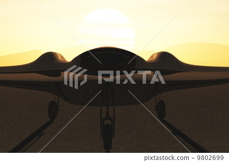 Drone Base in the Sunset Sunrise 3D render 9802699