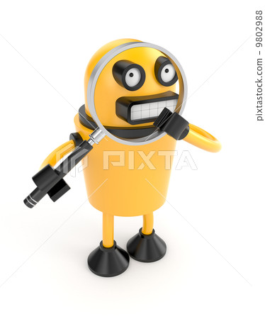 Robot with magnify glass 9802988